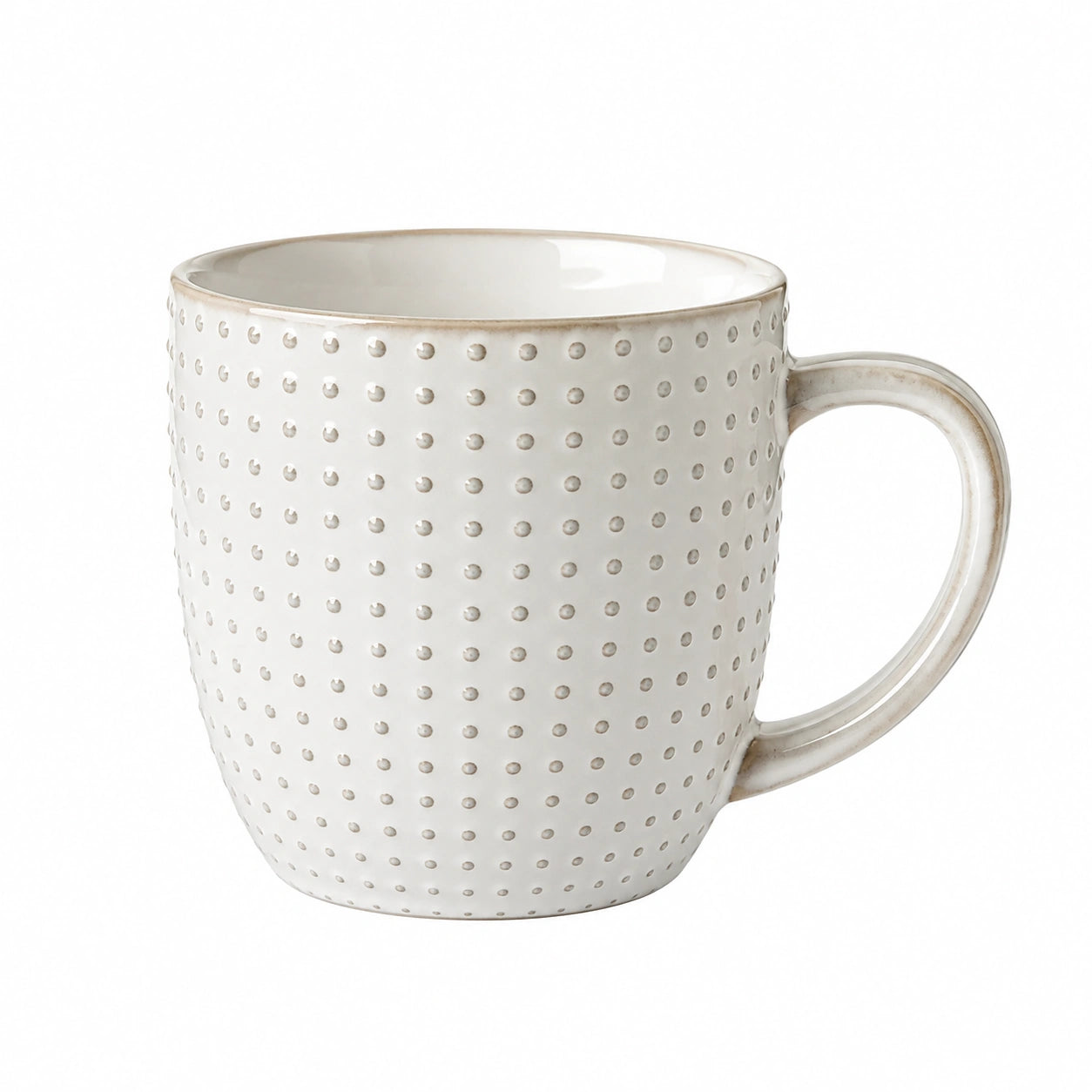 Mug 350 ml en céramique blanc à reliefs pour boissons chaudes