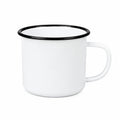 Mug émaillé 350 ml en acier blanc et noir pour boissons chaudes style vintage